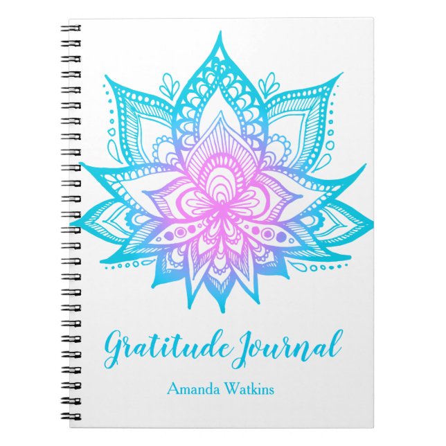 Carnet Pastel Lotus Flower Meditation Gratitude (Devant)