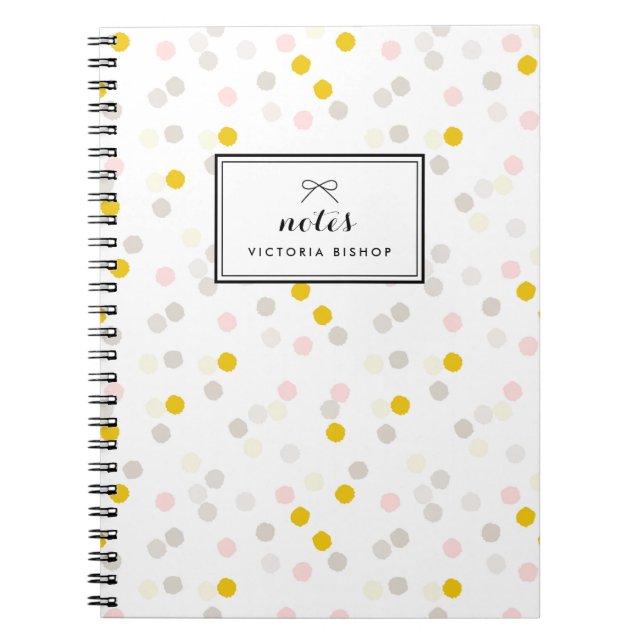 Carnet Pastel Pink Yellow Confetti Motif personnalisé (Devant)