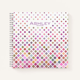 Carnet Pastel Pixels Cool Motif géométrique Personnalisé