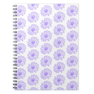 Carnet Pastel Purple Daisy Flower Print, Hippie Floral