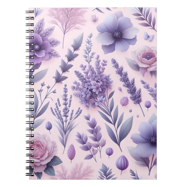 Carnet Pastel Purple Fleur de lavande esthétique (Devant)
