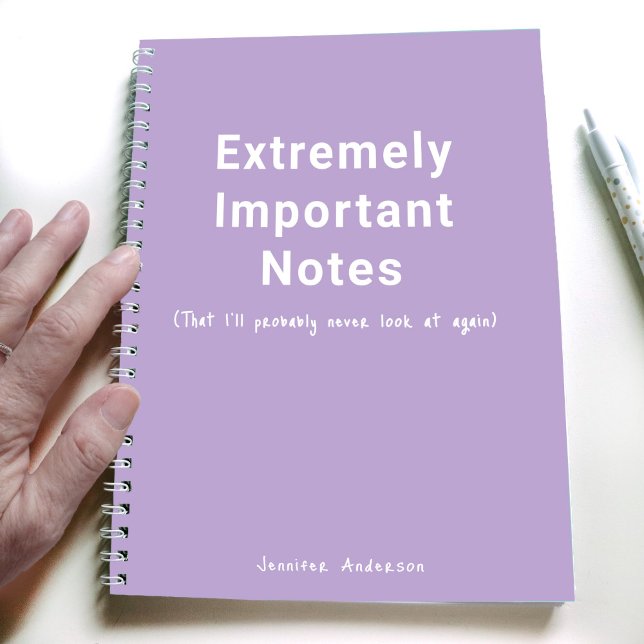 Carnet Pastel Purple Notes importantes Texte simple (Créateur téléchargé)