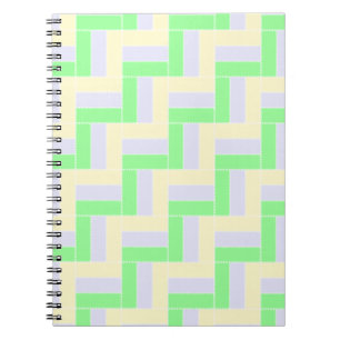 Carnet Pastel Rectangles Lignes en pointillé blanc Motif
