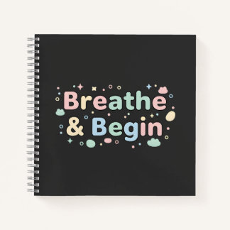 Carnet pastel « Respirer et commencer »