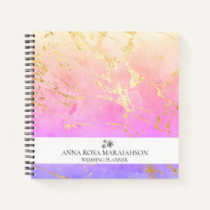 Carnet *~* Pastel Rose Peach Mariage Business Gold AP3