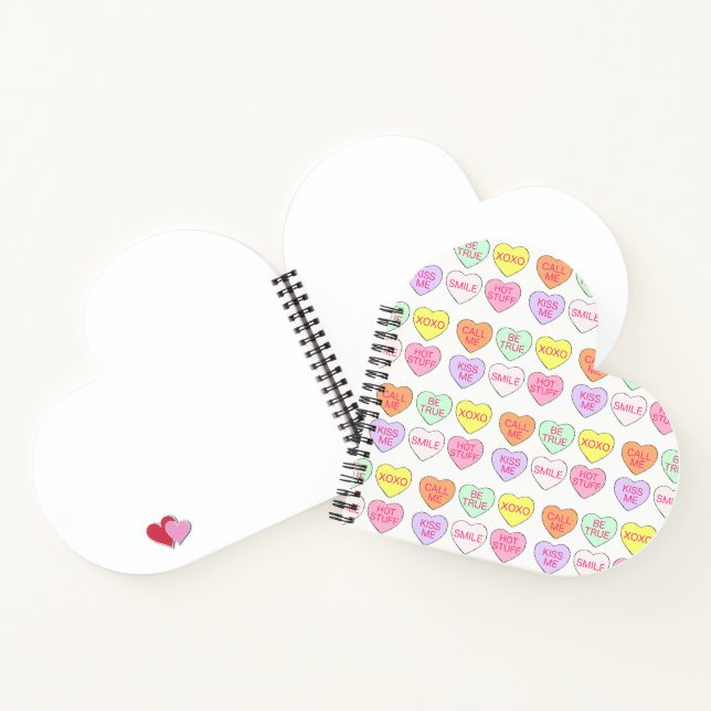 Carnet Pastel Valentine's Day Bonbons Coeurs Aimer Sucres (Intérieur)