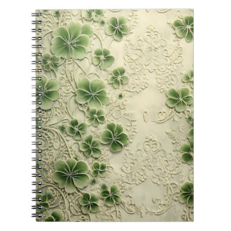 CARNET PASTEL VERT INTRICACE LACE REGARDER MOTIF IRLANDAI