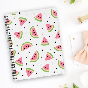 Carnet Pastèque rose, Graines de pastèque, Motif d'été