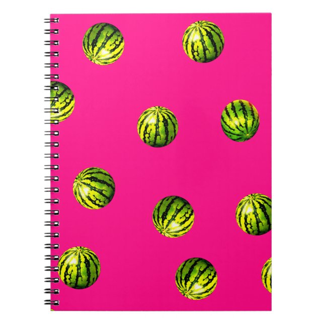 Carnet pastèque rose motif (Devant)