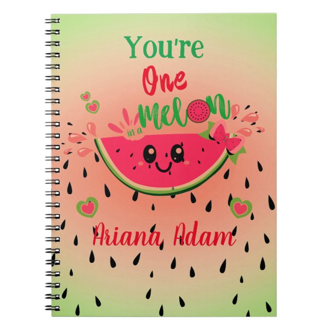 Carnet Pastèque Une Fille Anniversaire Nom De Melon (Devant)