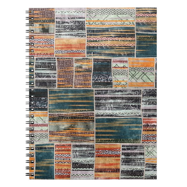 Carnet Patchwork collage mixage, surface composée motif i (Devant)