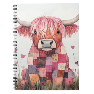 Carnet Patchwork Highland Cow Valentine