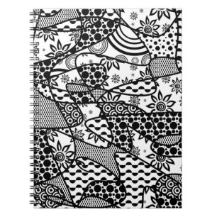 Carnet Patchwork motif noir et blanc 03