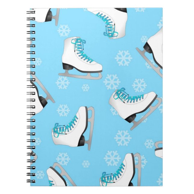 Carnet Patinage artistique - patins de glace bleus avec (Devant)
