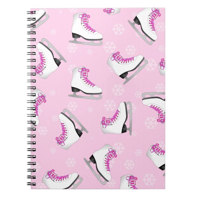 Carnet Patinage artistique - rose de patins de glace avec (Devant)