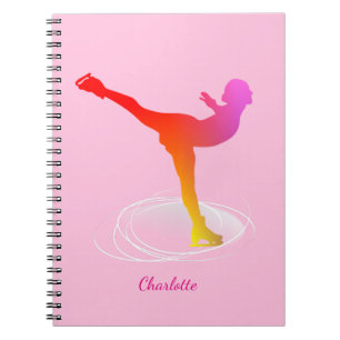 Carnet Patinage sur glace couleur vive Silhouette