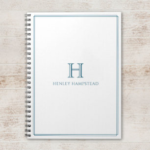 Carnet Patine Initiale Moderne Bordure Bleue