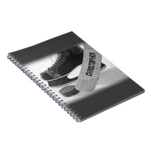 Carnet Patins noirs de hockey Personnalisé