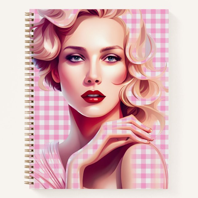 Carnet Patron de fille rose fashionista (Devant)