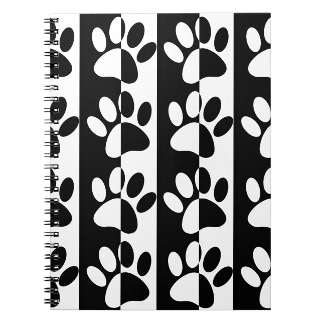 Carnet Patrouilles Et Rayures De Chien Noir Et Blanc (Devant)