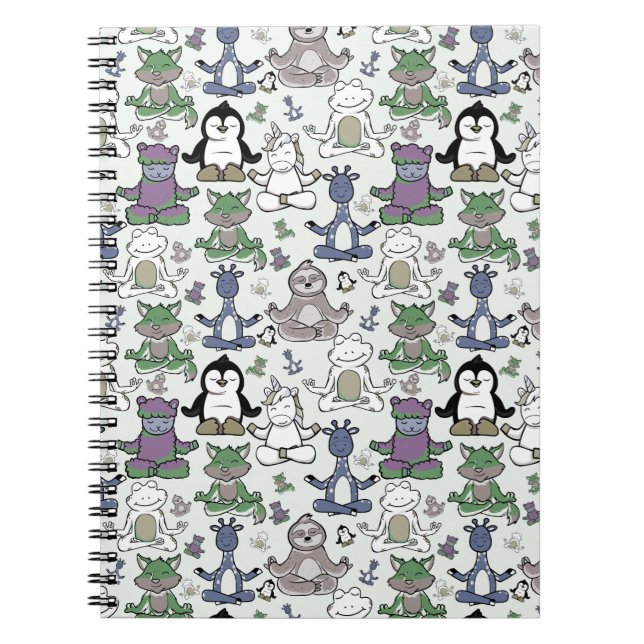 Carnet Patter les yoga poses | Yoga seamless pattern 66 (Devant)