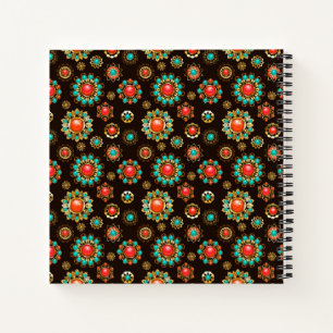 Carnet Pattern de Ethnic Brooches Seamless
