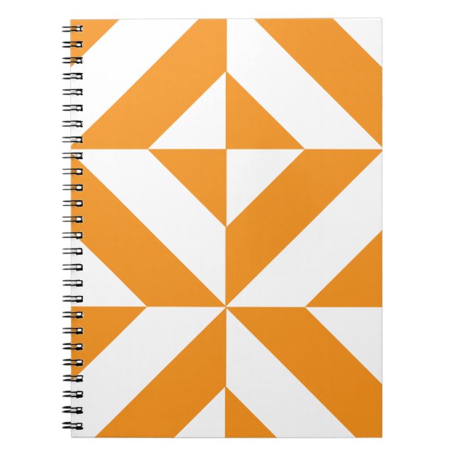 Carnet Patters de Burnt Orange Geometric Deco Cube (Devant)