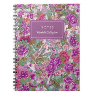 Carnet Patty Bold Floral Pattern Magenta Nom