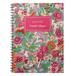 Carnet Patty Bold Floral Pattern Magenta Nom