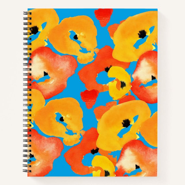 Carnet Pavot rouge et orange (Devant)