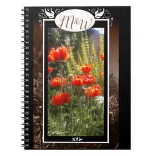 Carnet Pavot rouge Monogramme