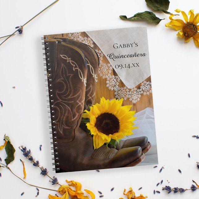 Carnet Pays Dentelle de tournesol Ouest Quinceañera (Créateur téléchargé)