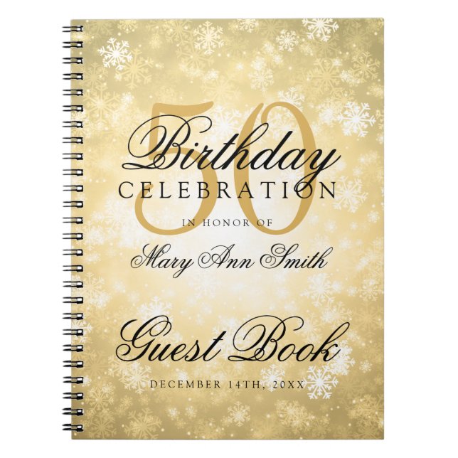 Carnet Pays des merveilles d'hiver d'or d'anniversaire de (Devant)