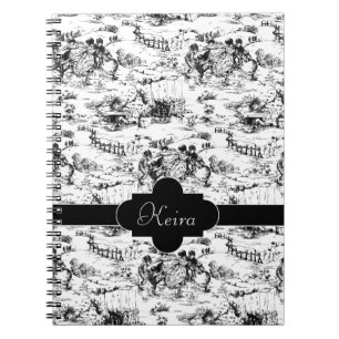 Carnet Pays noir et blanc vintage Toile