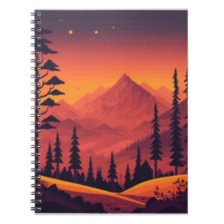 Carnet Paysage de montagne scène nocturne