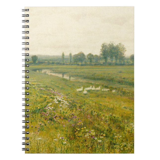 Carnet Paysage de prairie étendu avec oies (Devant)