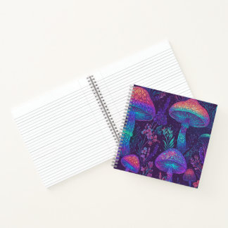 Carnet Paysage de rêve de forêt néon champignon