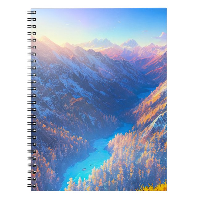 Carnet Paysage époustouflant de la vallée de neige (Devant)