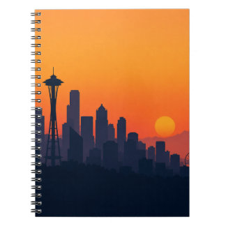 Carnet Paysage minimaliste de Seattle au coucher du solei