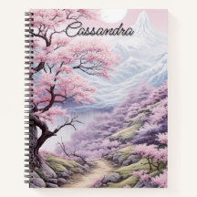 Paysage personnalisable de fleurs de cerisier