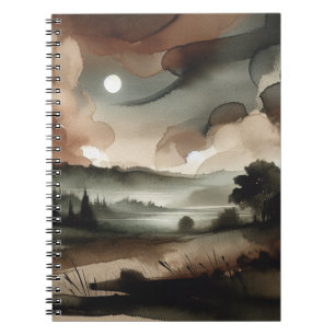 Carnet paysager Moody Watercolor Forest