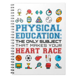 Carnet PE Teacher Phys Ed Gym Coach Heart Race