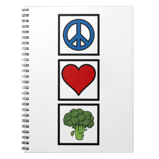 Carnet Peace Love and Broccoli Spiral Bound