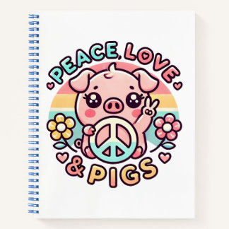 Carnet Peace Love & Pigs