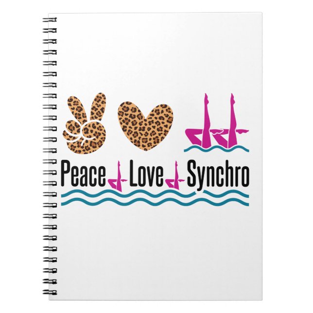Carnet Peace Love Synchro Synchronisé Natation Artistique (Devant)