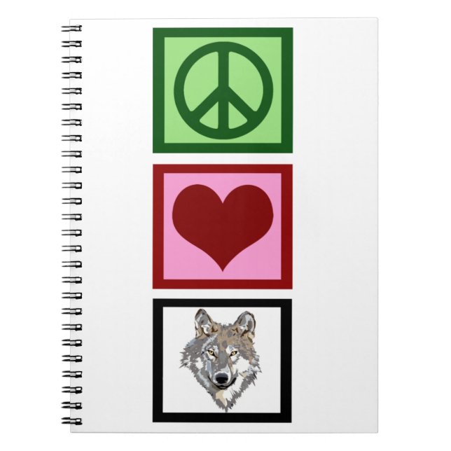 Carnet Peace Love Wolves (Devant)