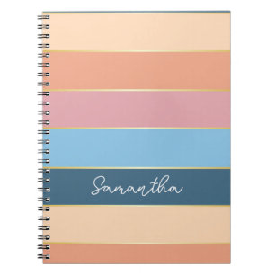 Carnet Peach Gold Custom Summer Color Block Bandes