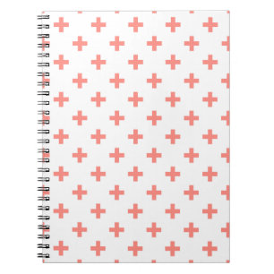 Carnet Peach polka croise sur blanc