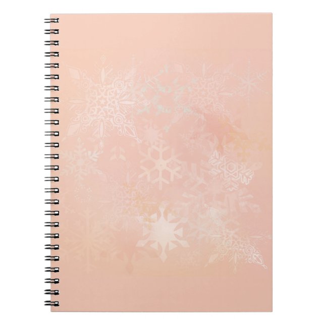Carnet Peach Snowflakes à mâchoire douce (Devant)