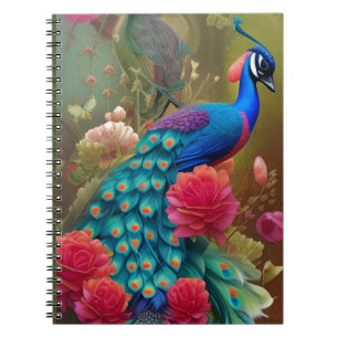 Carnet Peacock bleu dans Rose Garden